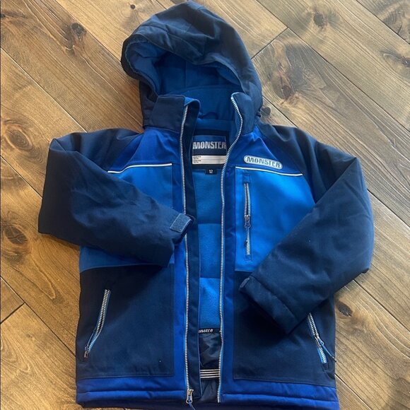 Kids Navy and Blue Puffer Jacket - Picture 1 of 2